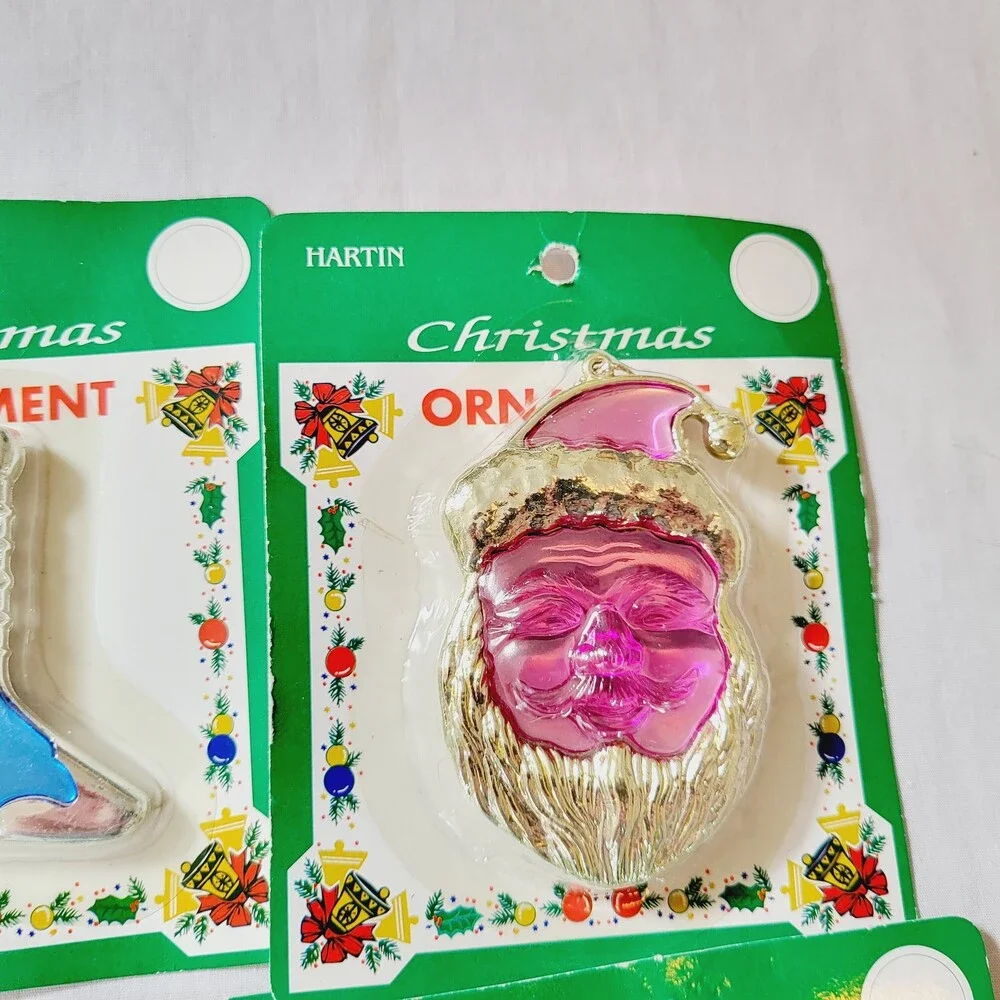 Lot of 15 Vintage 1980s New in Package Hartin Christmas Ornaments